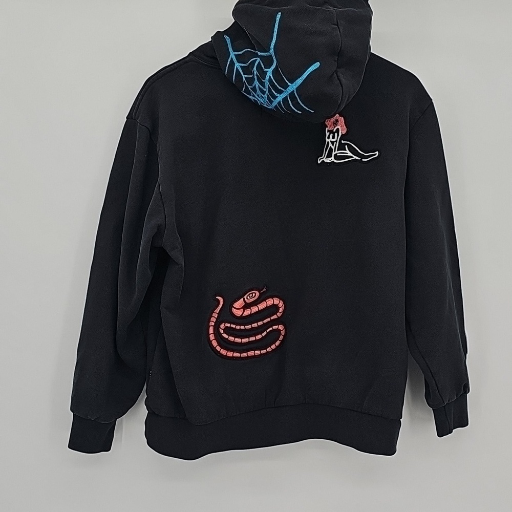 RVCA Mark Oblow Patch Hoodie for Women Black Medium (Uk 8) - Picture 9 of 9